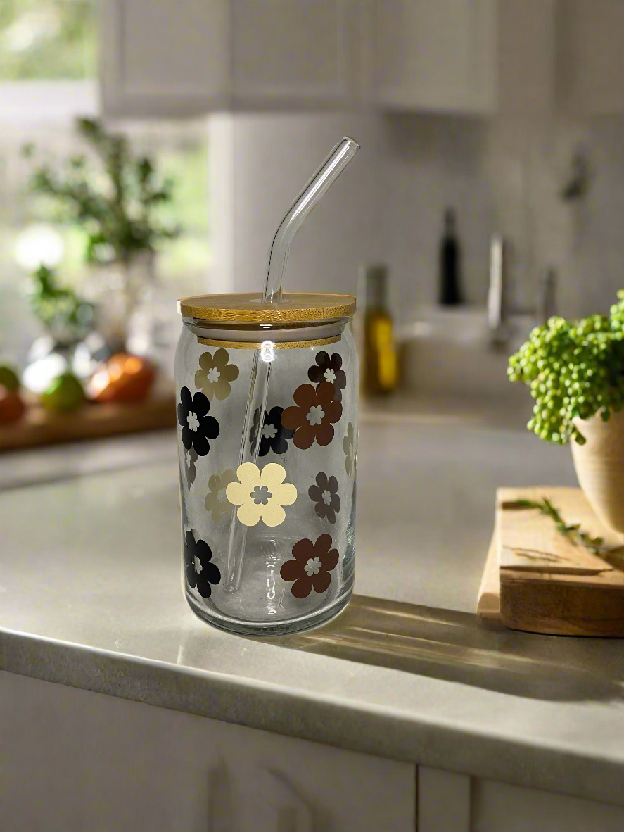 Beige & Brown Dream Can Glass